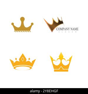 Crown Logo Template vector icon illustration design Stock Vector