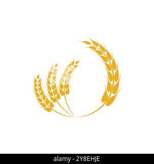 Agriculture wheat logo vector template and symbol Stock Vector