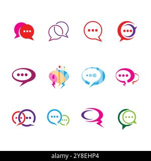 Chatting logo vector template and symbol Stock Vector