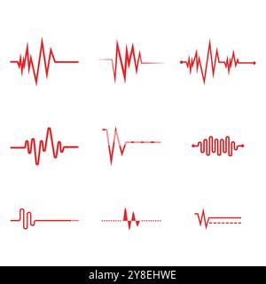 Pulse line ilustration logo vector template Stock Vector