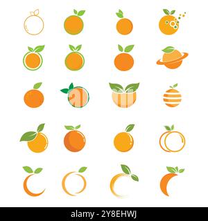 Orange logo design Vector icon illustration design Stock Vector