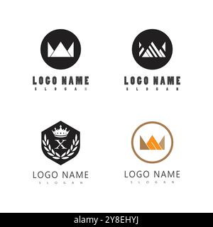 Crown Logo Template vector icon illustration design Stock Vector