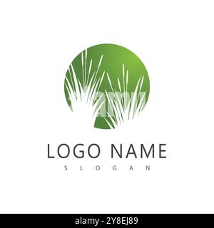 Grass logo vector template element and symbol Stock Vector