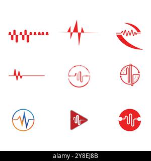 Pulse line ilustration logo vector template Stock Vector