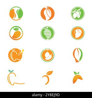 Orange logo design Vector icon illustration design Stock Vector