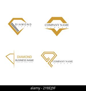 Diamond logo vector template and symbol Stock Vector