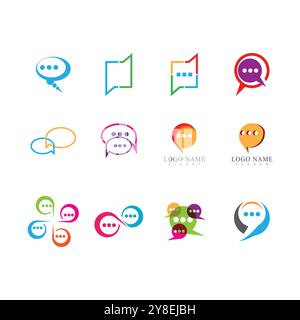 Chatting logo vector template and symbol Stock Vector