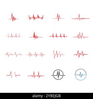 Pulse line ilustration logo vector template Stock Vector