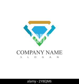 Diamond logo vector template and symbol Stock Vector
