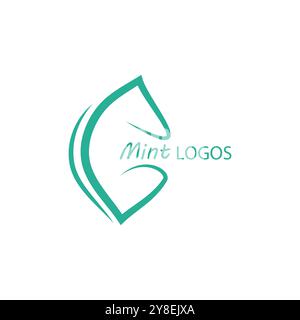 Mint leaf logo vector element template and symbol Stock Vector