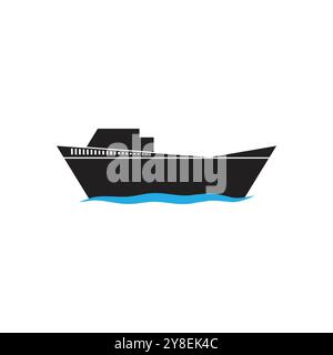 Cruise ship Logo icon Template vector flat design Stock Vector
