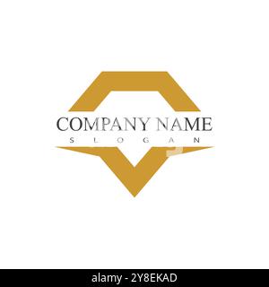 Diamond logo vector template and symbol Stock Vector