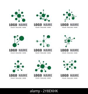 Molecule logo illustration vector template Stock Vector