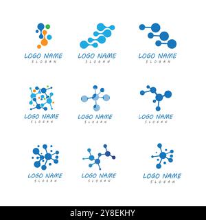 Molecule logo illustration vector template Stock Vector
