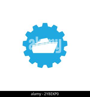 Cruise ship Logo icon Template vector flat design Stock Vector