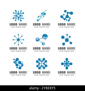 Molecule logo illustration vector template Stock Vector
