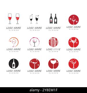 Wine Logo Template vector symbol nature Stock Vector
