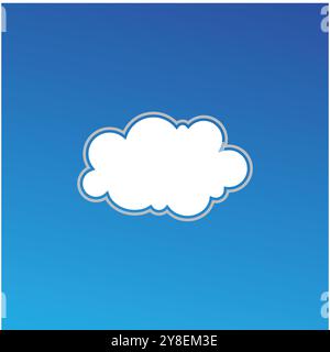 Cloud blue sky illustration vector flat element design Stock Vector