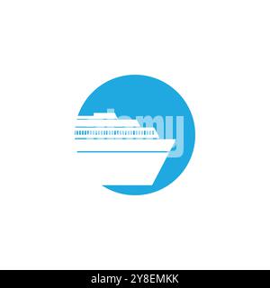 Cruise ship Logo icon Template vector flat design Stock Vector