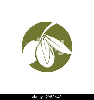 Olive logo vector template symbol element nature Stock Vector