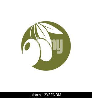 Olive logo vector template symbol element nature Stock Vector