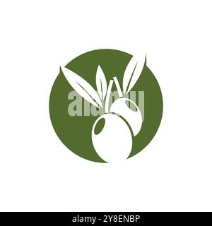 Olive logo vector template symbol element nature Stock Vector