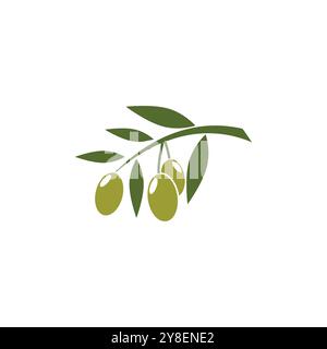 Olive logo vector template symbol element nature Stock Vector