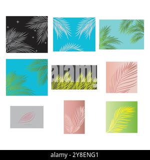 Leaf palm logo vector template symbol and design Stock Vector