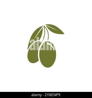 Olive logo vector template symbol element nature Stock Vector