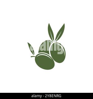 Olive logo vector template symbol element nature Stock Vector