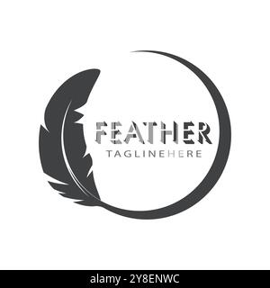 feather logo vector template and symbol design Stock Vector