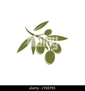 Olive logo vector template symbol element nature Stock Vector