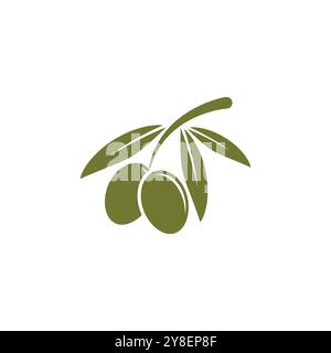 Olive logo vector template symbol element nature Stock Vector