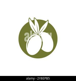 Olive logo vector template symbol element nature Stock Vector