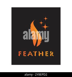 feather logo vector template and symbol design Stock Vector