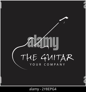 Guitar illustration logo design vector and symbol Stock Vector