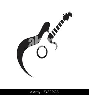 Guitar illustration logo design vector and symbol Stock Vector