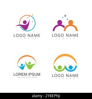 Adoption and community care Logo template vector Stock Vector