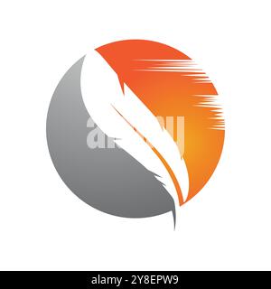 feather logo vector template and symbol design Stock Vector