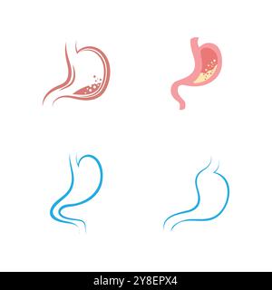 Stomach logo icon illustration vector flat and symbol design Stock Vector
