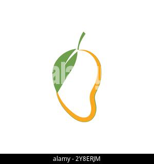 Mango logo flat and symbol design vector template Stock Vector