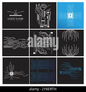 Circuit Logo Template vector illustration icon design Stock Vector
