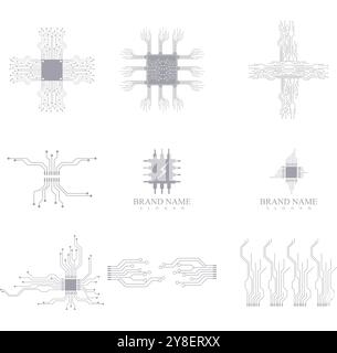 Circuit Logo Template vector illustration icon design Stock Vector