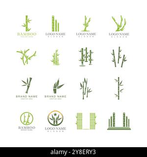 Bamboo Logo Template vector icon illustration design Stock Vector