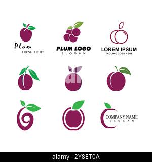 Plum logo vector icon design template Stock Vector