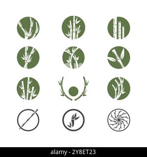 Bamboo Logo Template vector icon illustration design Stock Vector