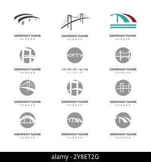 Bridge Logo Template vector icon illustration design Stock Vector