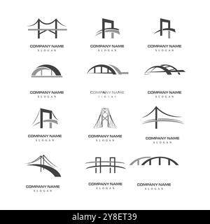 Bridge Logo Template vector icon illustration design Stock Vector
