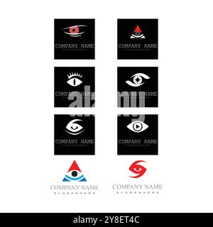 Branding Identity Corporate Eye Care vector logo design Stock Vector