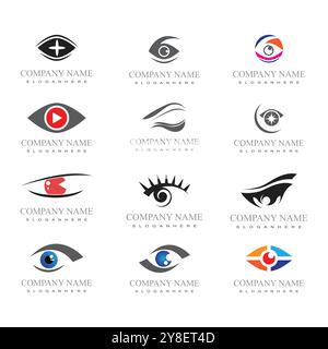 Branding Identity Corporate Eye Care vector logo design Stock Vector